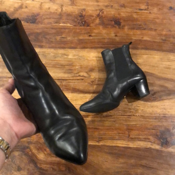 Gucci Shoes - Gucci Black Leather Slip On Ankle Boot 8 1/2